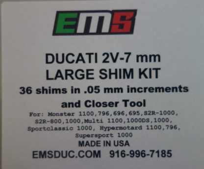 2V-7mm Large Shim Kit Label, Outside Label