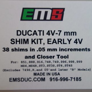 Early 4V-7 mm Shim Kit Label, Outside Label