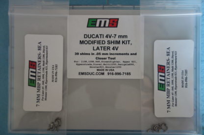 Later 4V-7mm Modified Shim Kit with 16 ea- 7mm MBP Retainers, Outside